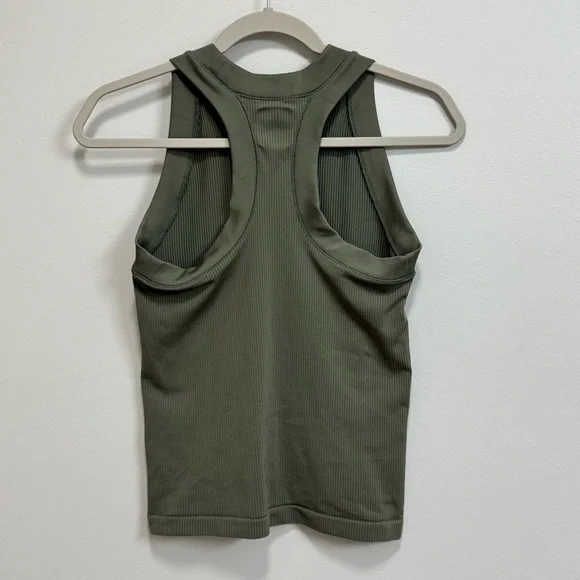 Athleta Renew Olive Green Seamless Racerback Tank - Picture 4 of 7